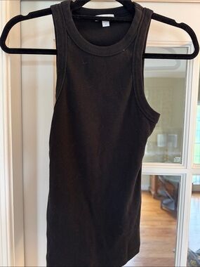 James Perse Black Ribbed Tank Top